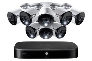 16-Channel Security System with 8 Active Deterrence 4K (8MP) Cameras featuring Smart Motion Detection and Color Night Vision