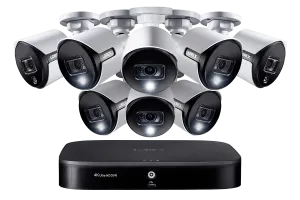 4K Ultra HD 8-Channel Security System with 8 Active Deterrence 4K (8MP) Cameras, Advanced Motion Detection and Smart Home Voice Control