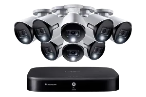 8-channel Smart DVR System with Eight 2K (5MP) Deterrence Security Cameras