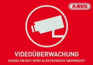 Abus Warning Sticker Video Surveillance - 74 Mm X 52.5 Mm