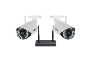 HD 720p Indoor/Outdoor Wireless Security Cameras with Receiver (2-pack)