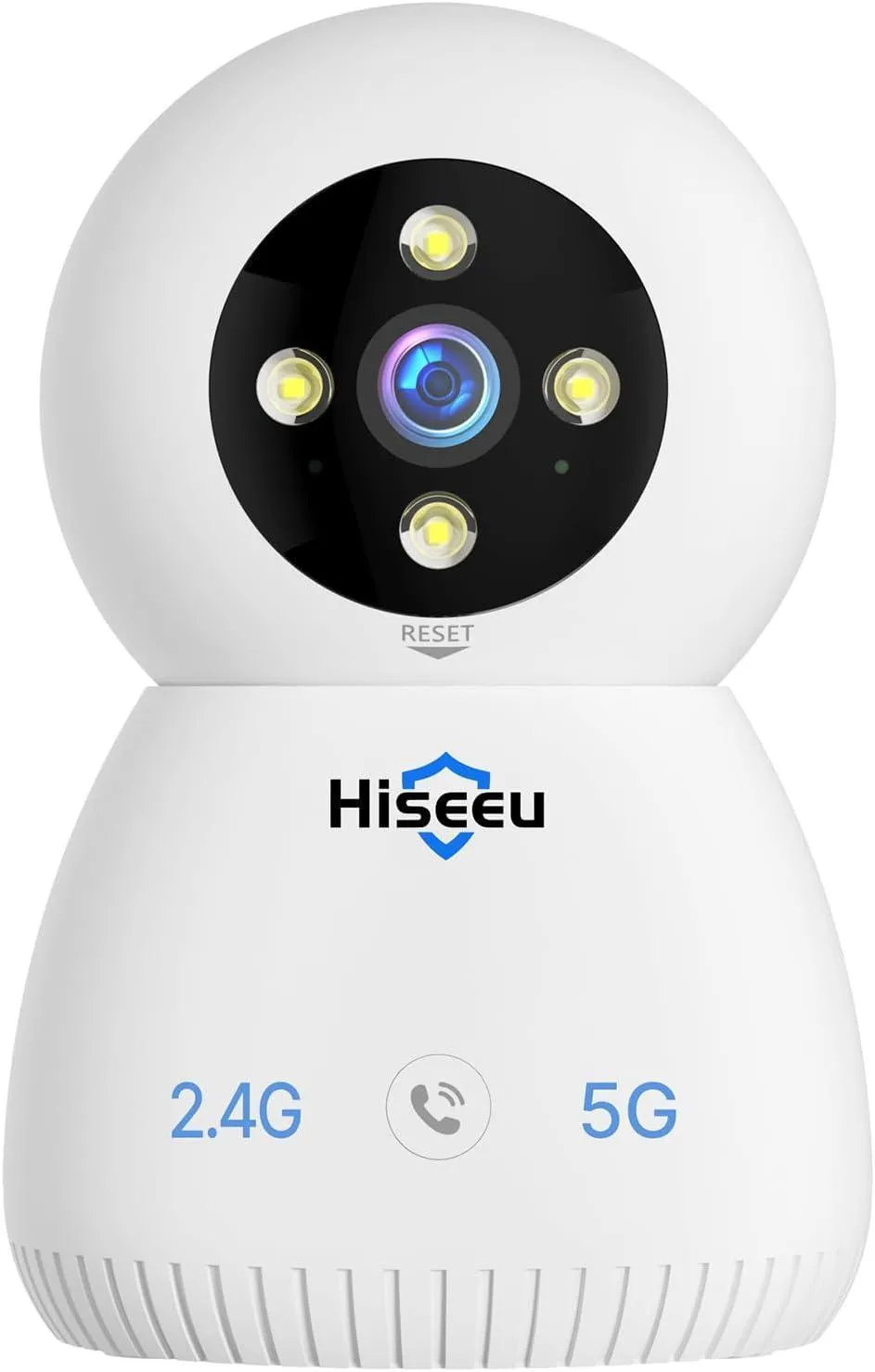 Hiseeu Indoor Security Camera, 2.4G/5G 5MP Baby Monitor Pet Camera for Home Security, PTZ 360°, Auto Tracking, 2 Way Audio, Night Vision, PIR Detection, Local Storage