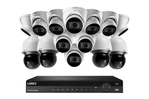 Lorex 4K 16-Channel 3TB Wired NVR System with 10 Nocturnal 3 Motorized Varifocal Smart Dome Cameras and 4 PTZ Cameras