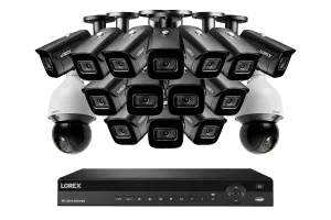 Lorex 4K 16-Channel 3TB Wired NVR System with 14 Nocturnal 3 Smart Cameras and 2 PTZ Cameras