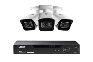 Lorex 4K 8-channel 1TB Wired DVR System with 3 Audio Cameras