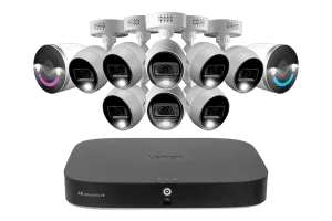 Lorex Fusion 4K 20-Channel (16 Wired and 4 Wi-Fi) 2TB DVR System with 8 Analog Active Deterrence Cameras and Two 4K Smart Security Lighting Indoor/Outdoor Wi-Fi Cameras