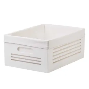 Wooden White Storage Bins - Large